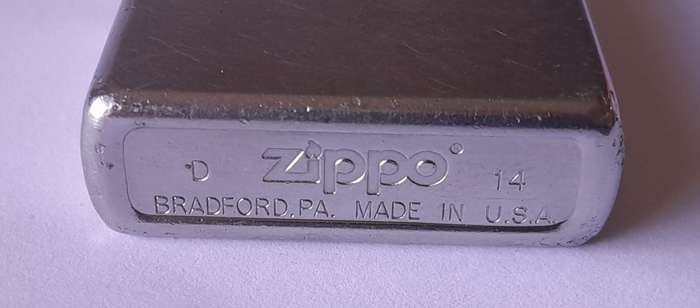 Vintage Zippo Brushed Steel Lighter.