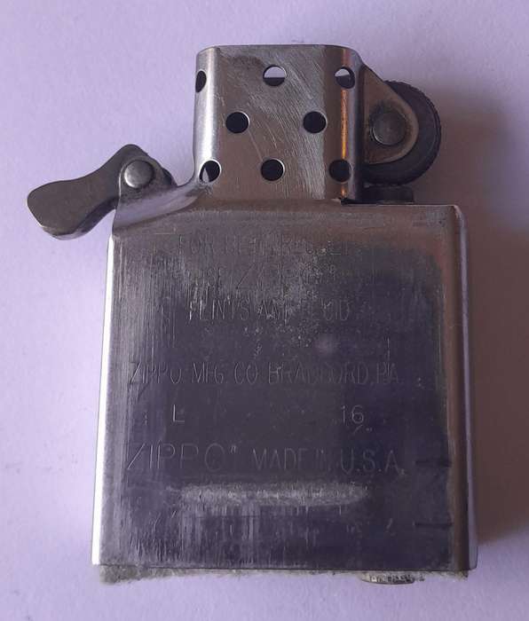 Vintage Zippo Brushed Steel Lighter.