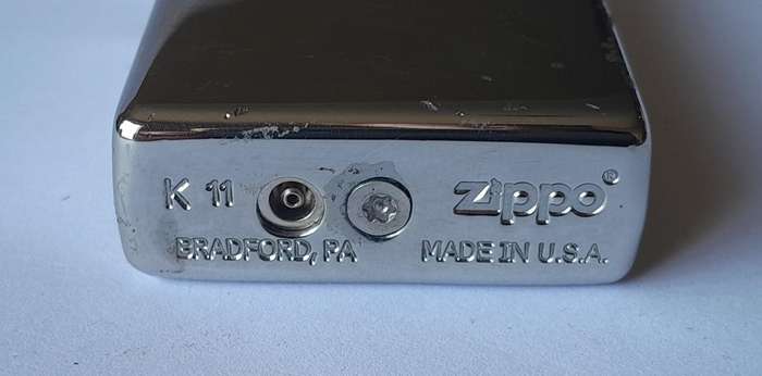 Rare Vintage Zippo Blu2 Polished Chrome Lighter.