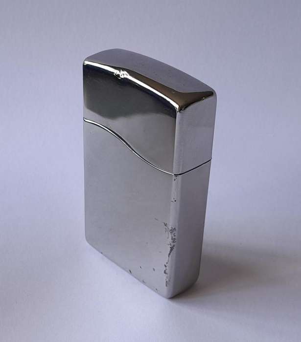Rare Vintage Zippo Blu2 Polished Chrome Lighter.