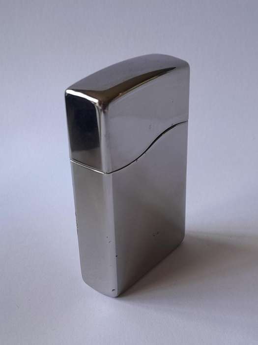 Rare Vintage Zippo Blu2 Polished Chrome Lighter.