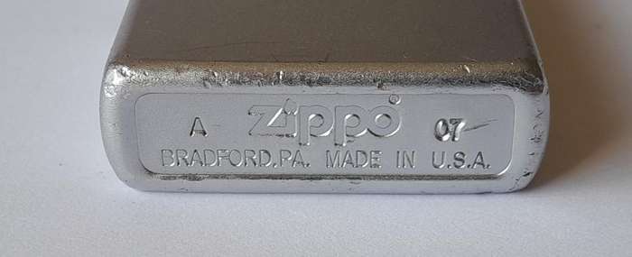 Vintage Zippo Brushed Steel Lighter.
