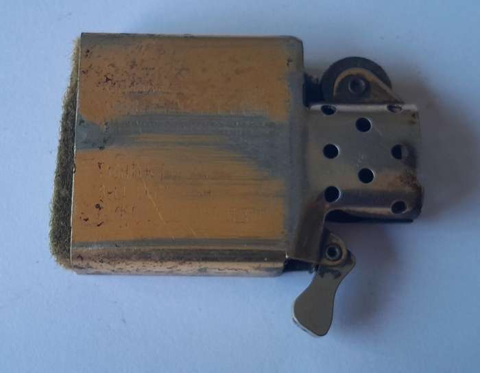 Vintage Zippo Brushed Steel Lighter.