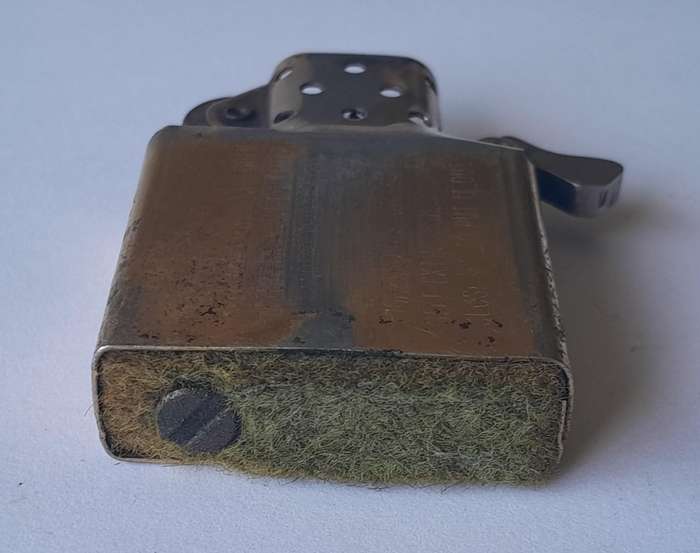 Vintage Zippo Brushed Steel Lighter.