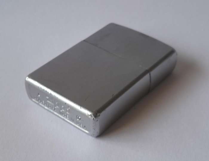 Vintage Zippo Brushed Steel Lighter.
