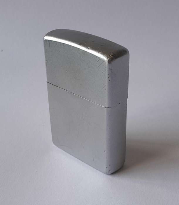 Vintage Zippo Brushed Steel Lighter.