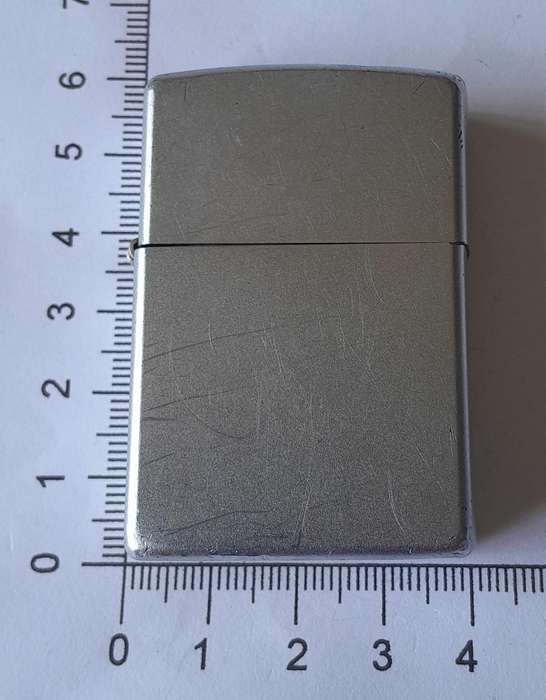 Vintage Zippo Brushed Steel Lighter.