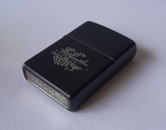 Vintage Zippo Harley Davidson Matt Black Lighter.