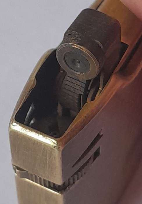 Vintage Japanese "Polka" Goldtone Butane Gas Lighter.