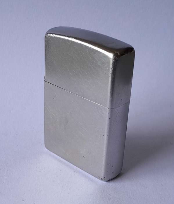 Vintage Zippo Brushed Steel Lighter.