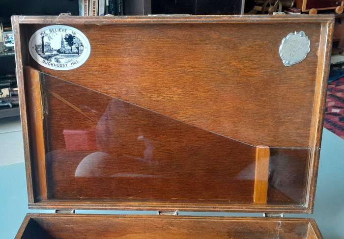 Unusual Vintage Custom-Made Wooden School / Brief Case.