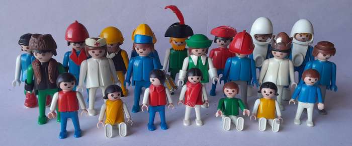 Large Collection Of 1974 Playmobil Geobra Figurines (1st Generation).  1 Bid For All.