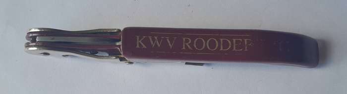 All Metal "KWV Roodeberg" Corkscrew Bottle Opener.