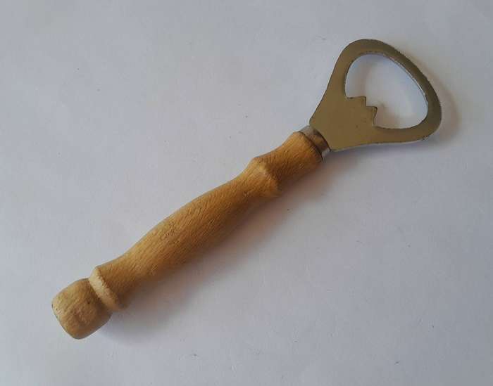 Vintage Wood Handle Bottle Opener.