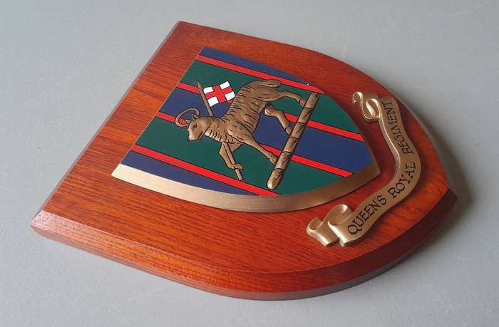Vintage "Queens Royal Regiment" Plaque.