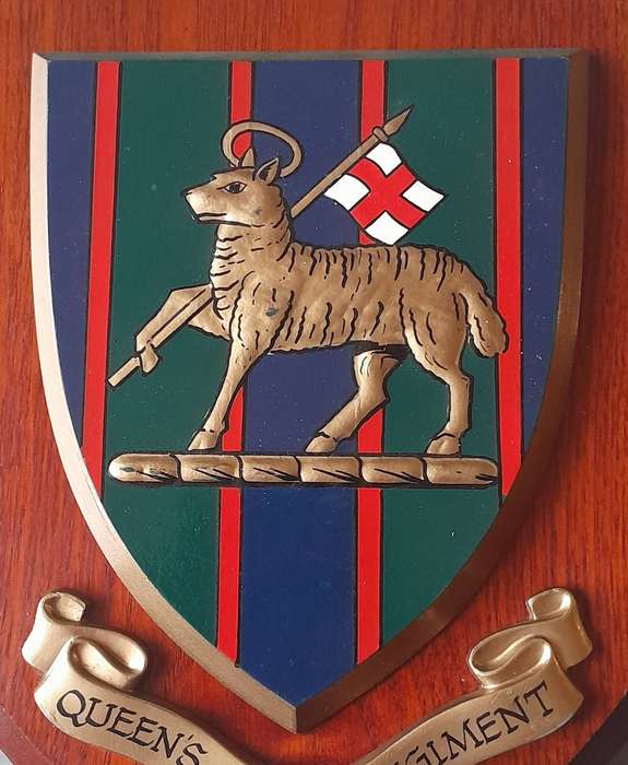 Vintage "Queens Royal Regiment" Plaque.