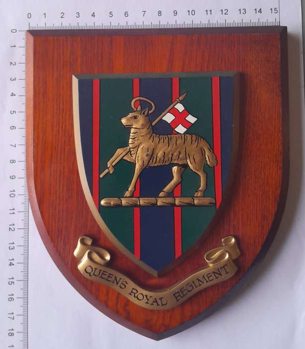 Vintage "Queens Royal Regiment" Plaque.