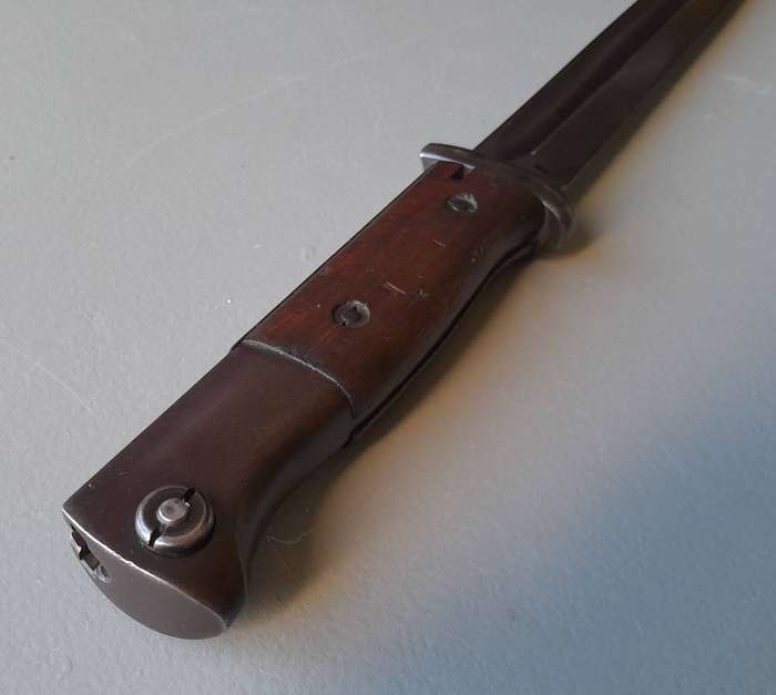 WW2 German K98 Bayonet By "Jetter Und Scheerer" With Scabbard.  Rare Maker.
