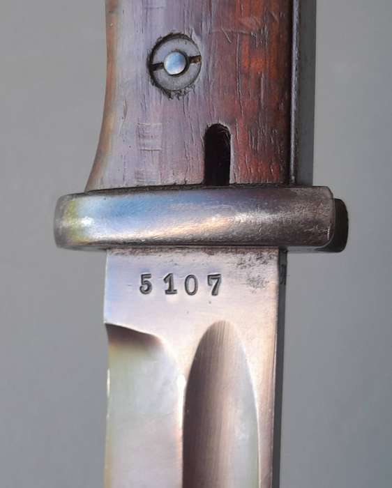 WW2 German K98 Bayonet By "Jetter Und Scheerer" With Scabbard.  Rare Maker.