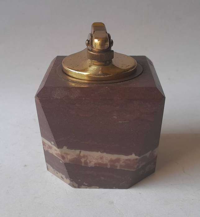 Vintage 1960's Solid Red Onyx Table Lighter.