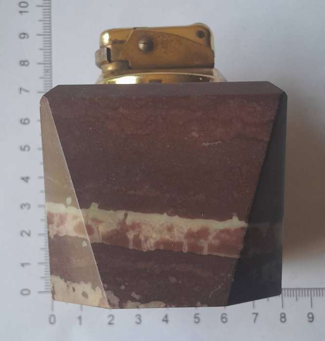 Vintage 1960's Solid Red Onyx Table Lighter.