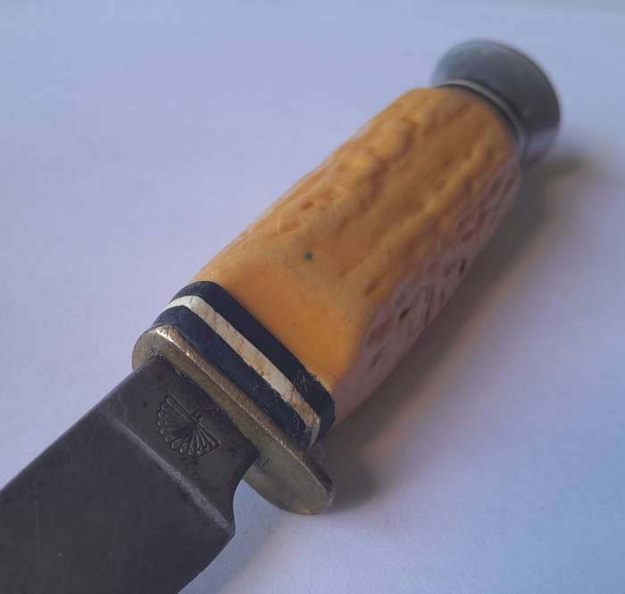 Vintage Carl Schlieper Solingen, Germany Hunting Knife With Stag Horn Handle.