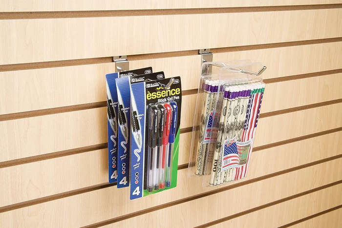 Chrome Slat Wall Hooks for Home or Retail Shop x 96
