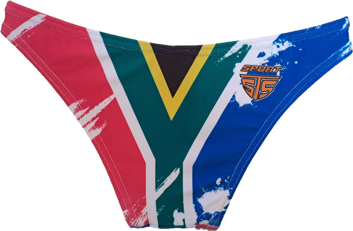 SA Flag Bikini bottom with Brazilian-type cut: Size 30