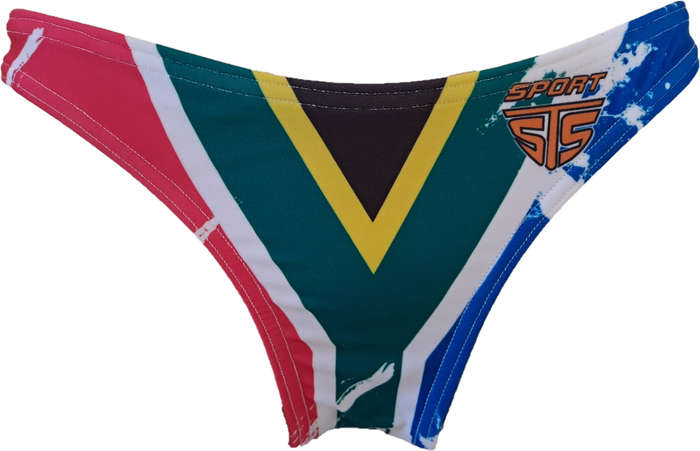 SA Flag Bikini bottom with Brazilian-type cut: Size 30