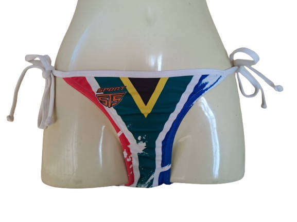 SA Flag Bikini Bottom with side ties: Size 30