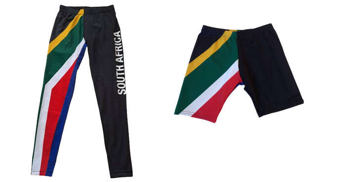 SA flag tights 2 pairs  Ankle length and above-knee length