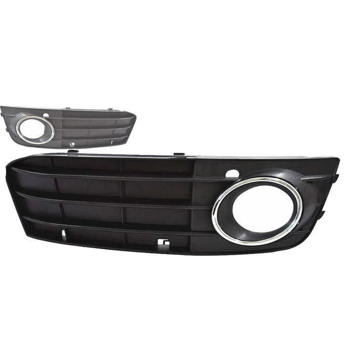 Left-Right Front Bumper Fog Light Grille Grill Cover Fit For Audi A4L 2009-2011