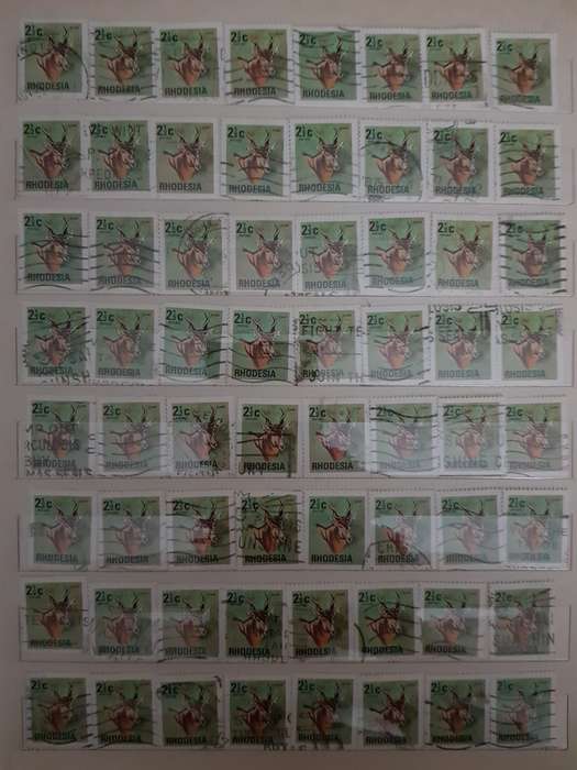 RHODESIA STAMPS USED (BID PER PAGE ,1 BID FOR ALL )