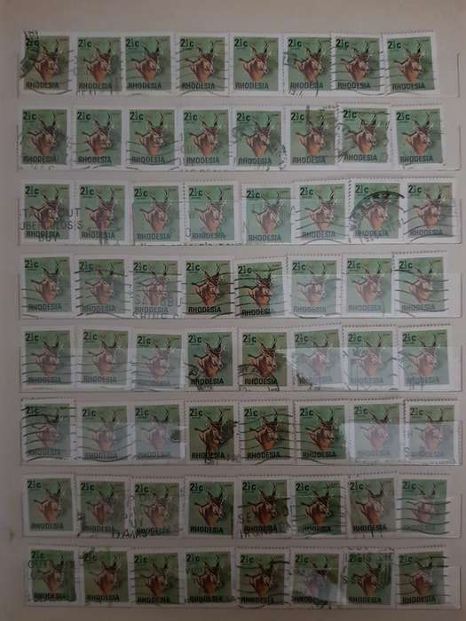 RHODESIA STAMPS USED (BID PER PAGE ,1 BID FOR ALL )