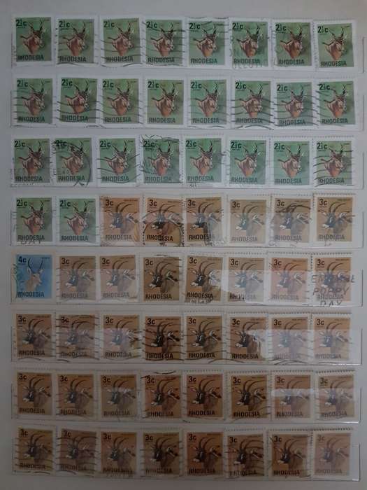 RHODESIA STAMPS USED (BID PER PAGE ,1 BID FOR ALL )
