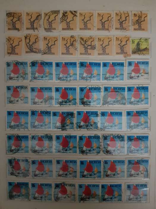 RHODESIA STAMPS USED (BID PER PAGE ,1 BID FOR ALL )