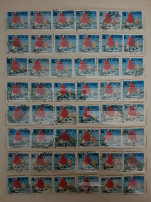 RHODESIA STAMPS USED (BID PER PAGE ,1 BID FOR ALL )