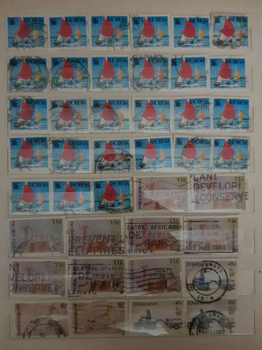 RHODESIA STAMPS USED (BID PER PAGE ,1 BID FOR ALL )
