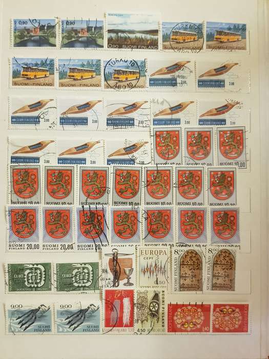 FINLAND STAMPS USED (BID PER PAGE ,1 BID FOR ALL )