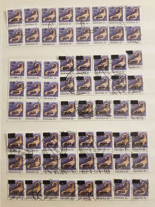 GHANA STAMPS USED (BID PER PAGE ,1 BID FOR ALL )