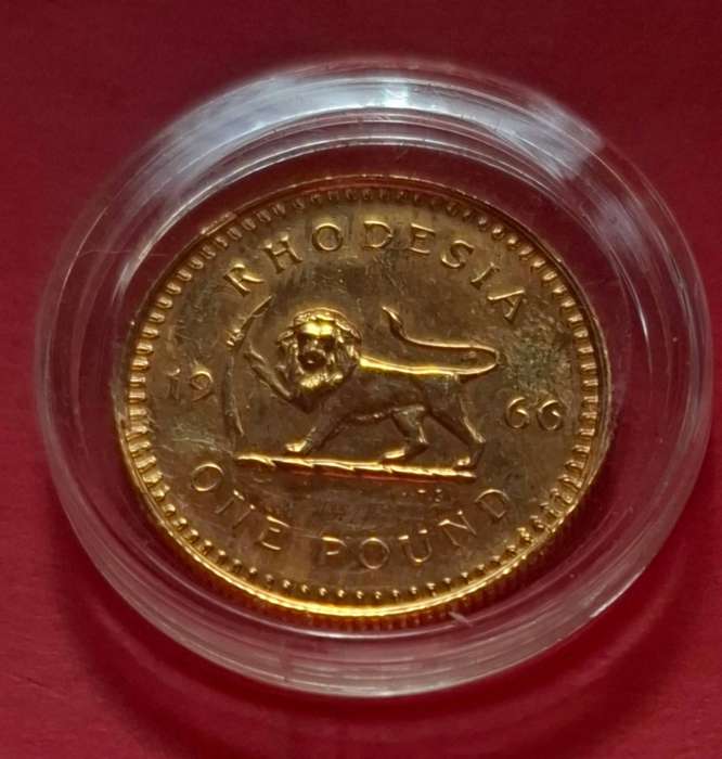 RHODESIA 1 Gold Pound 1966 - rare vintage gold coin