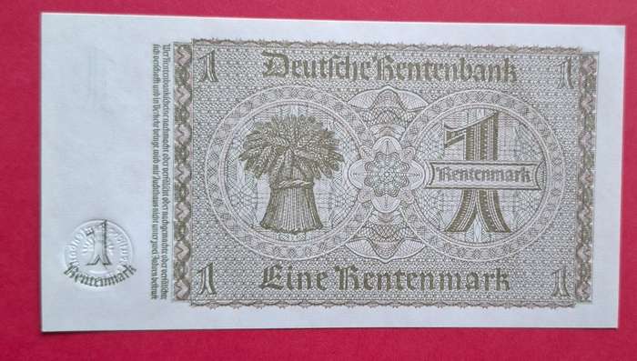 DEUTSCHES REICH 1 Rentenmark 1937, Reich Impression, Third Reich, UNC