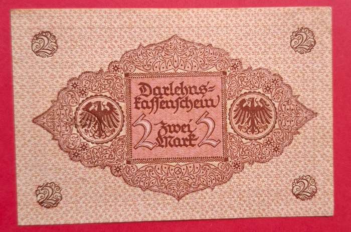 DEUTSCHES REICH 2 Mark 1920, (Darlehnskassenschein), Weimar Republic - AU