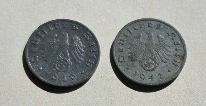 DEUTSCHES REICH 1 Reichspfennig 1940 A & 1942 A (Germany, Berlin) - lucrative condition!