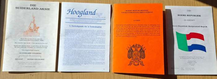 4 vintage BOER Nationalist publications: Suiderland, Hoogland, Boere-Republikeiners - RARE