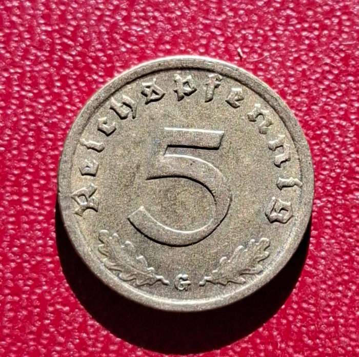 DEUTSCHES REICH 5 Reichspfennig 1938 G (Germany) - collectible condition!