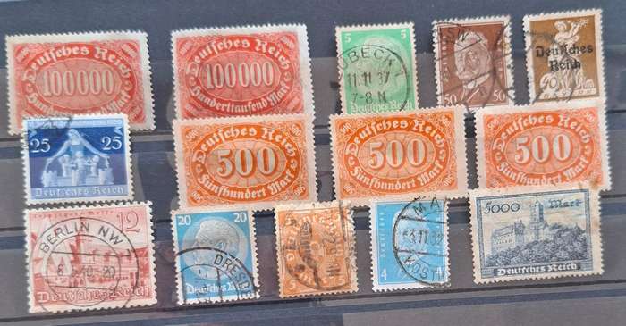 DEUTSCHES REICH - Germany, lucrative  stamp lot - hinged, superb perforation, some top cancellations