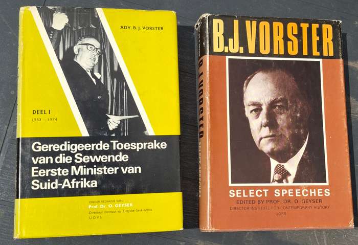 GEREDIGEERDE TOESPRAKE (1) / SELECT SPEECHES (2) by Prime Minister B.J. VORSTER, **signed**