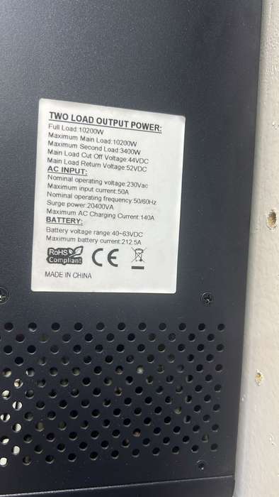 48v 10200w hybrid inverter - 2 load output