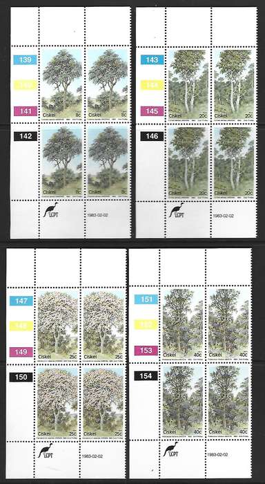 Ciskei - SACC 34-37 - Indigenous Trees - Set of **mint controls